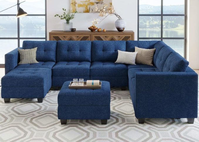 Modular Sectional Sofa with Storage Seat